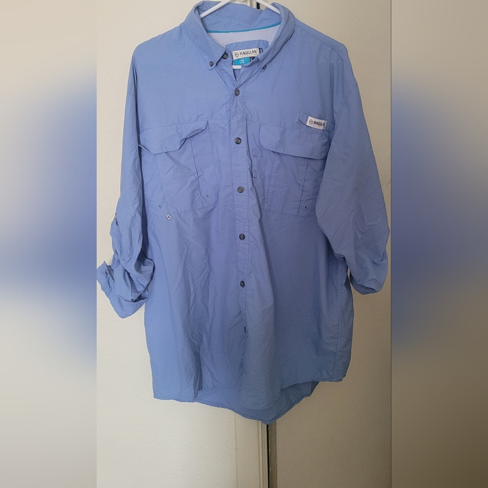 Magellan long sleeves with roll tabs button down shirt